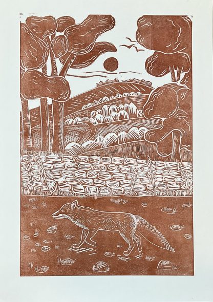 Bold Reynard fox Lino print - Image 5