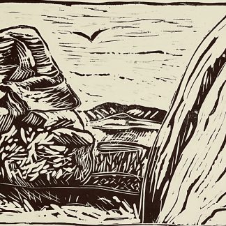 The way between the rocks Lino print