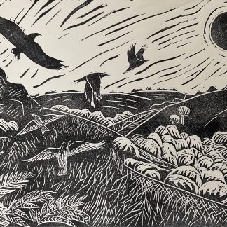 One summer morning Lino print
