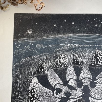 The Nine Maidens lino print - Image 5