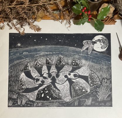 The Nine Maidens lino print - Image 4
