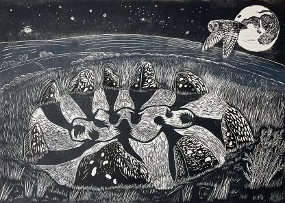 The Nine Maidens lino print - Image 3