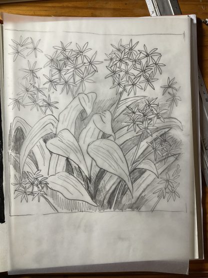 Wild garlic Lino cut print - Image 4