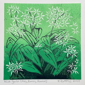 Wild garlic Lino cut print