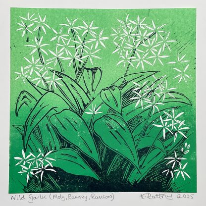 Wild garlic Lino cut print