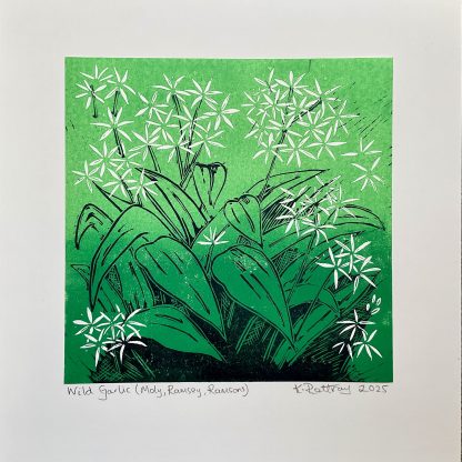 Wild garlic Lino cut print - Image 2