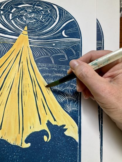 Midsummer wild camp lino print - Image 2