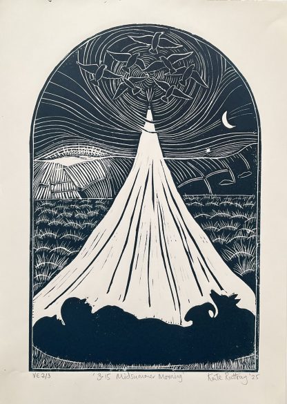 Midsummer wild camp lino print - Image 6