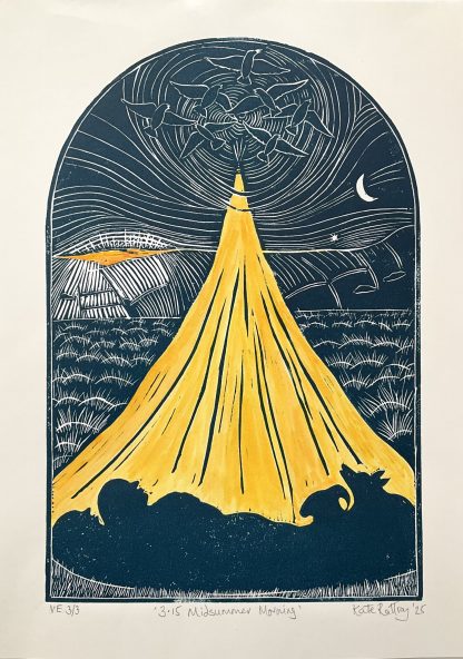 Midsummer wild camp lino print - Image 8