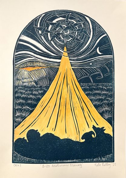 Midsummer wild camp lino print - Image 11