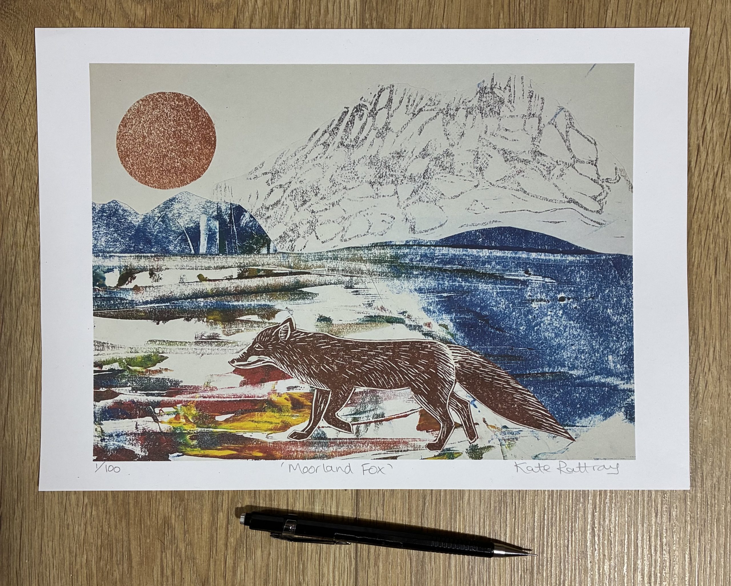 Moorland Fox collage inkjet print - Image 2